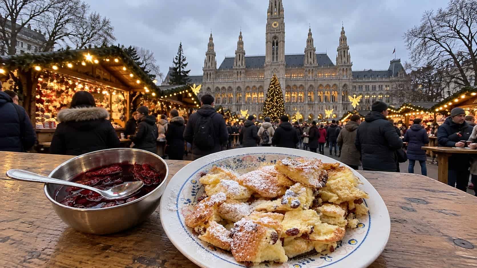 Kaiserschmarrn-met-pruimencompote Kaiserschmarrn tijdens de kerstmarkt