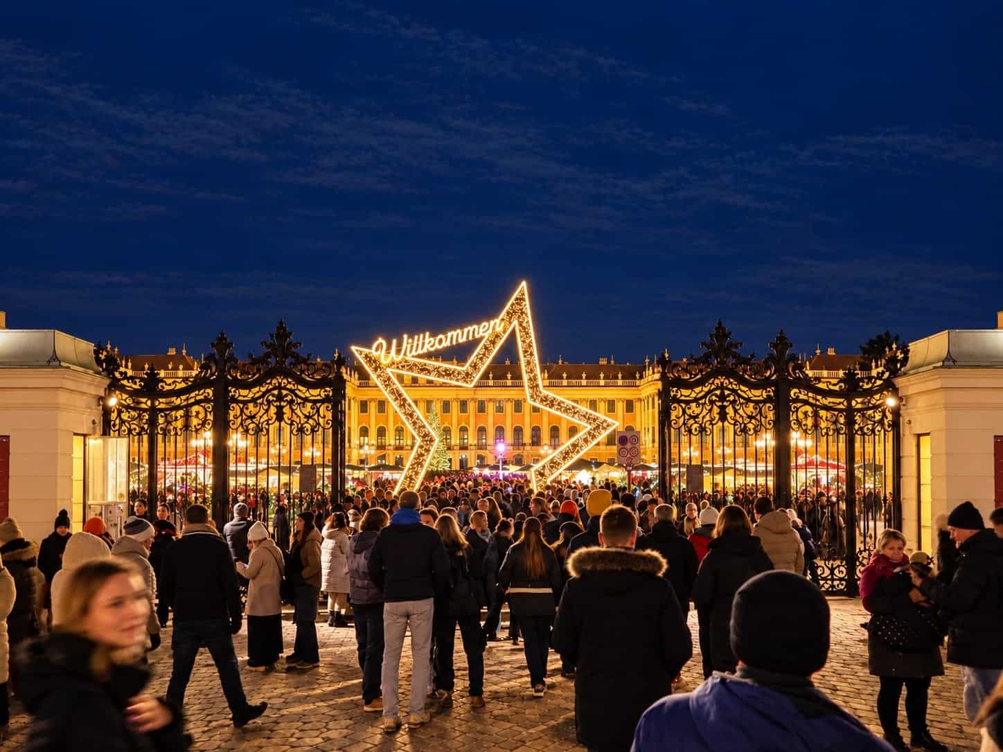 De kerstmarkt bij Schloss Schonbrunn