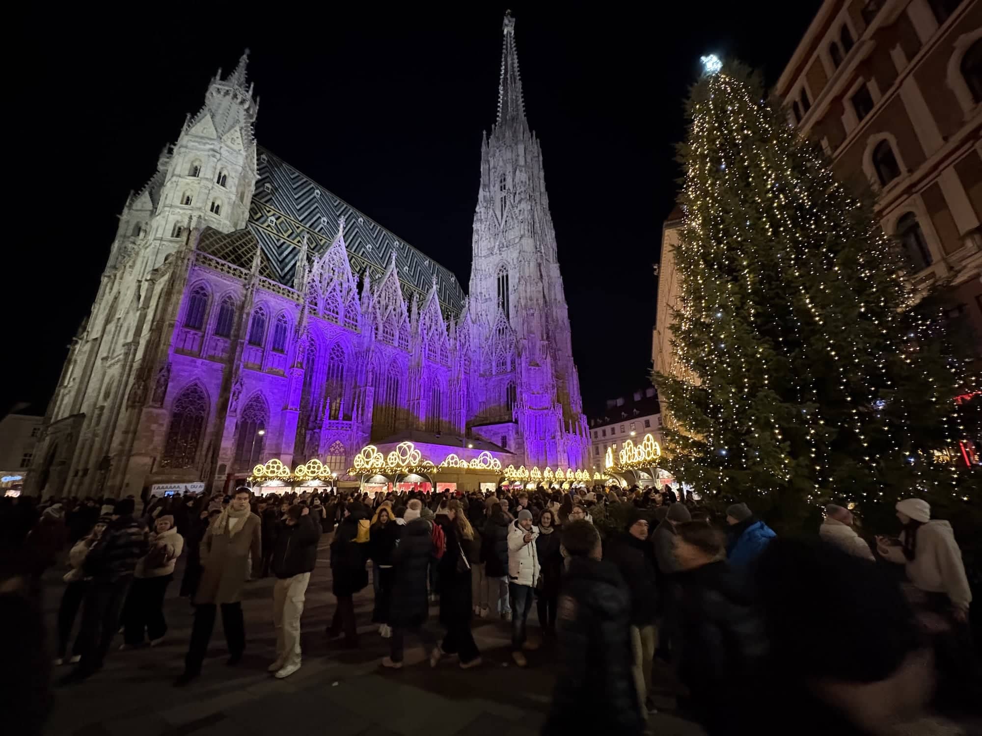 Kerstmarkt bij de Dom van Wenen op de Stephansplatz